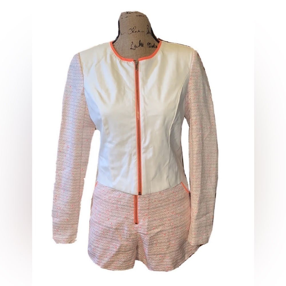Mustard Seed White and Hot Orange Women's 2 piece set